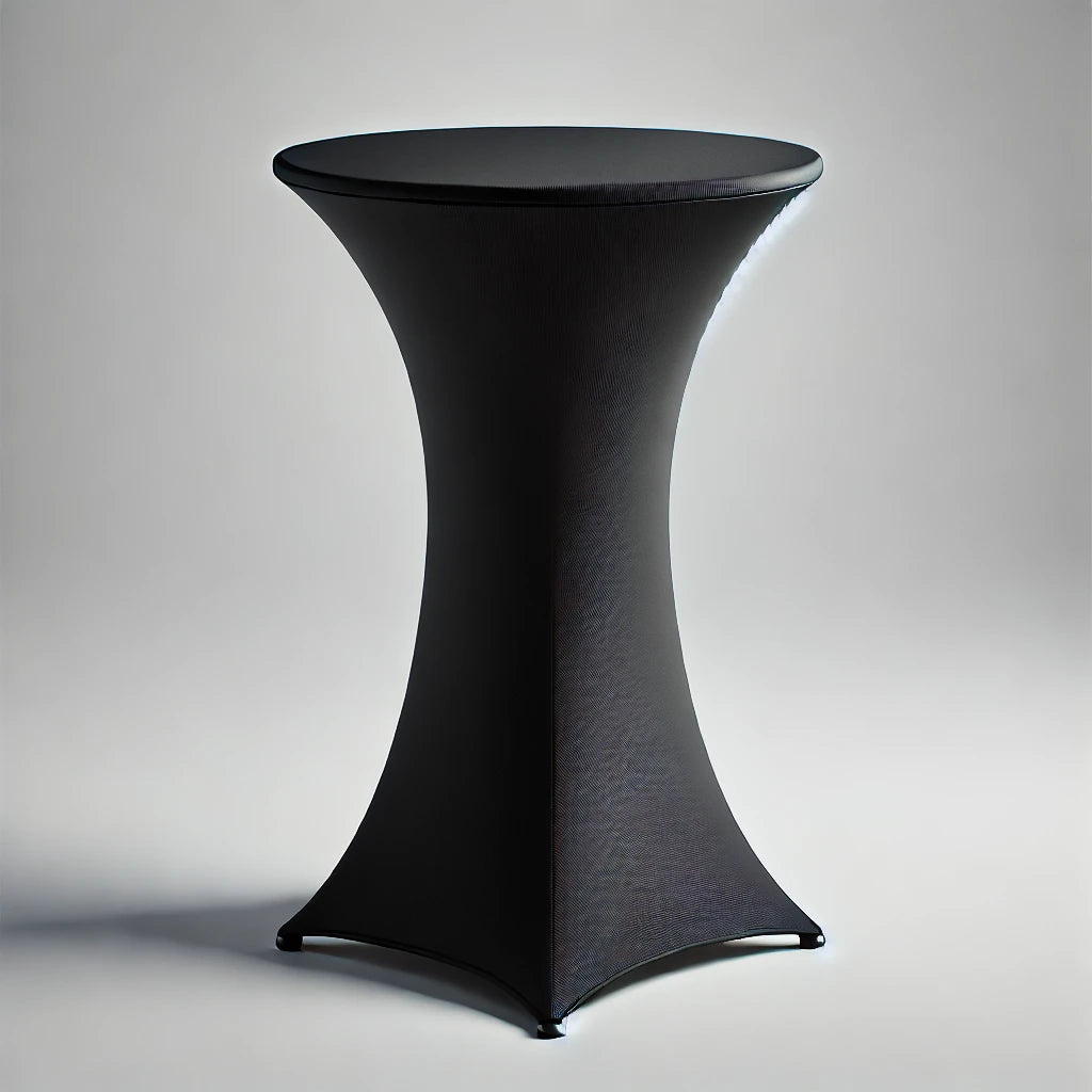 30” Black Cocktail Table Cover Rentals