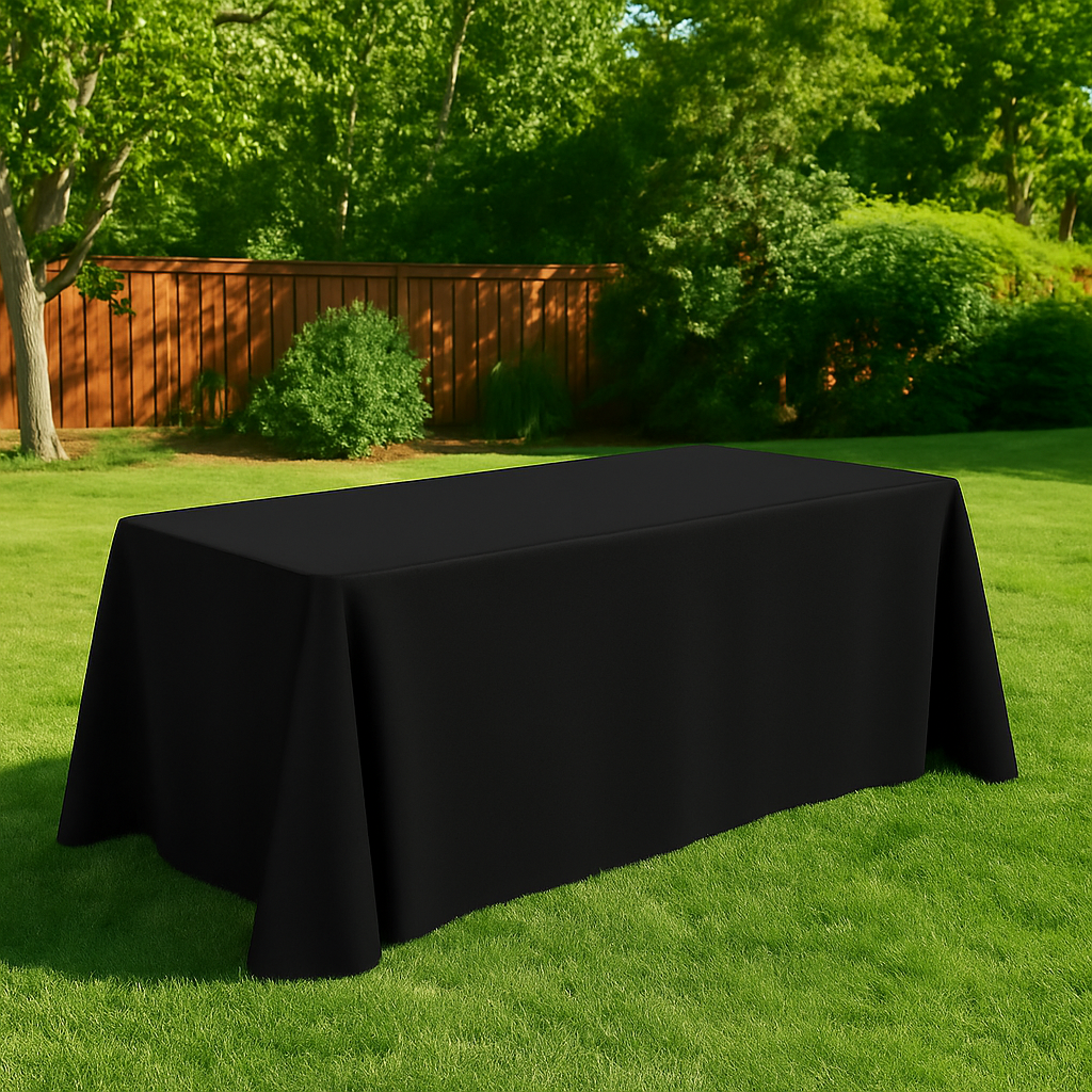 90x132 Inch black tablecloth Canada for 6 Ft rectangle table