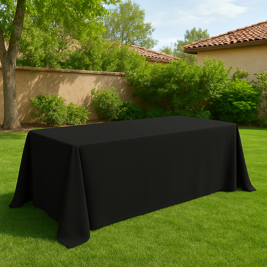 90x156 Inch Black Tablecloth Canada for 8 Ft Rectangle Table