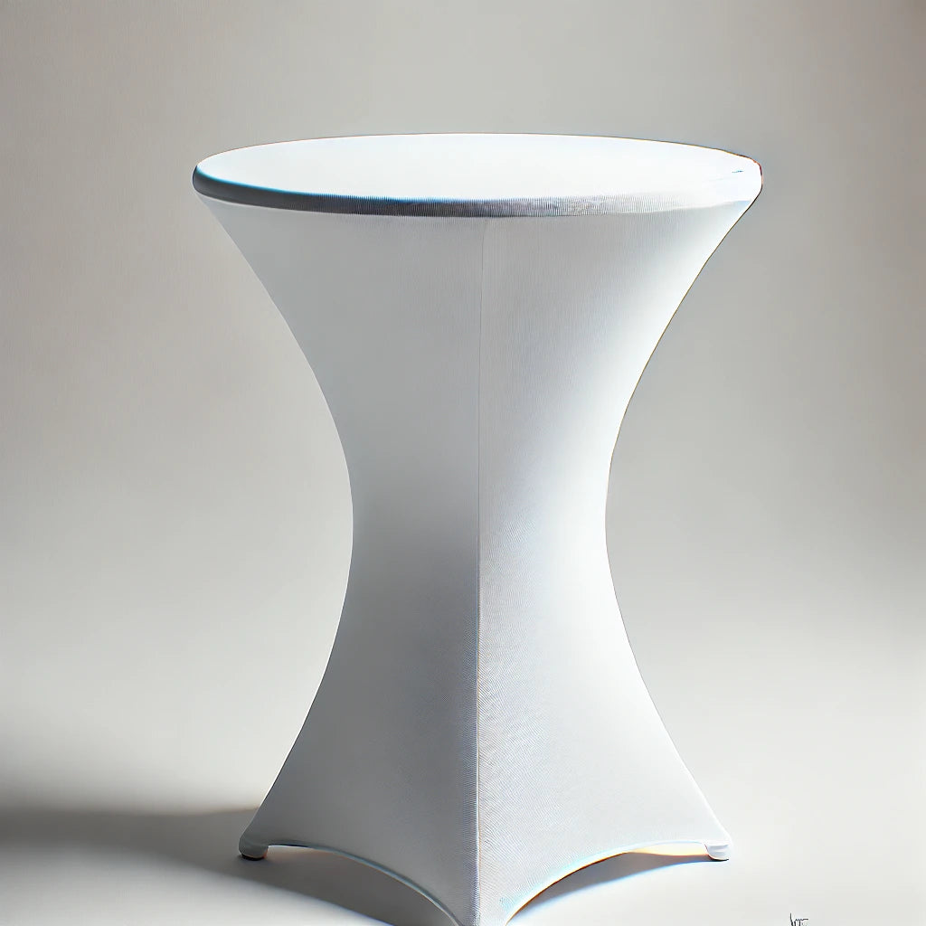 30” White Cocktail Table Cover Rentals