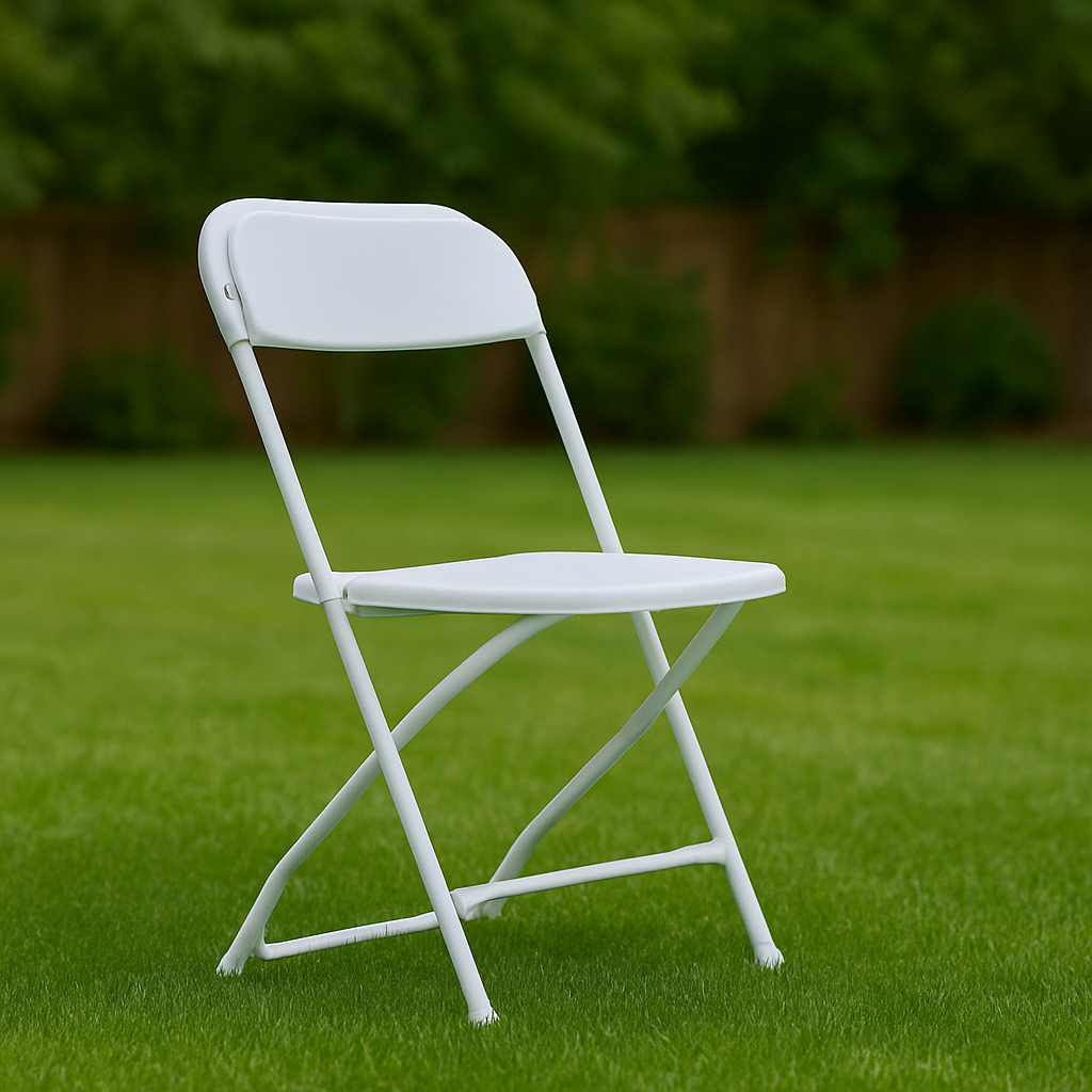White Plastic Folding Chairs Rental