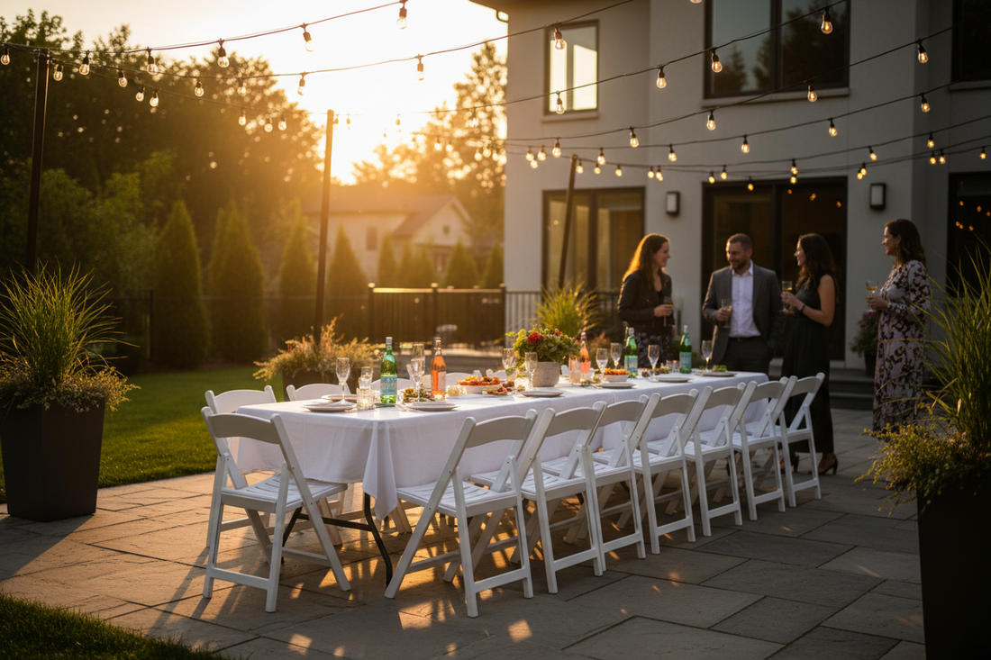 Affordable folding chair rentals for outdoor wedding seating