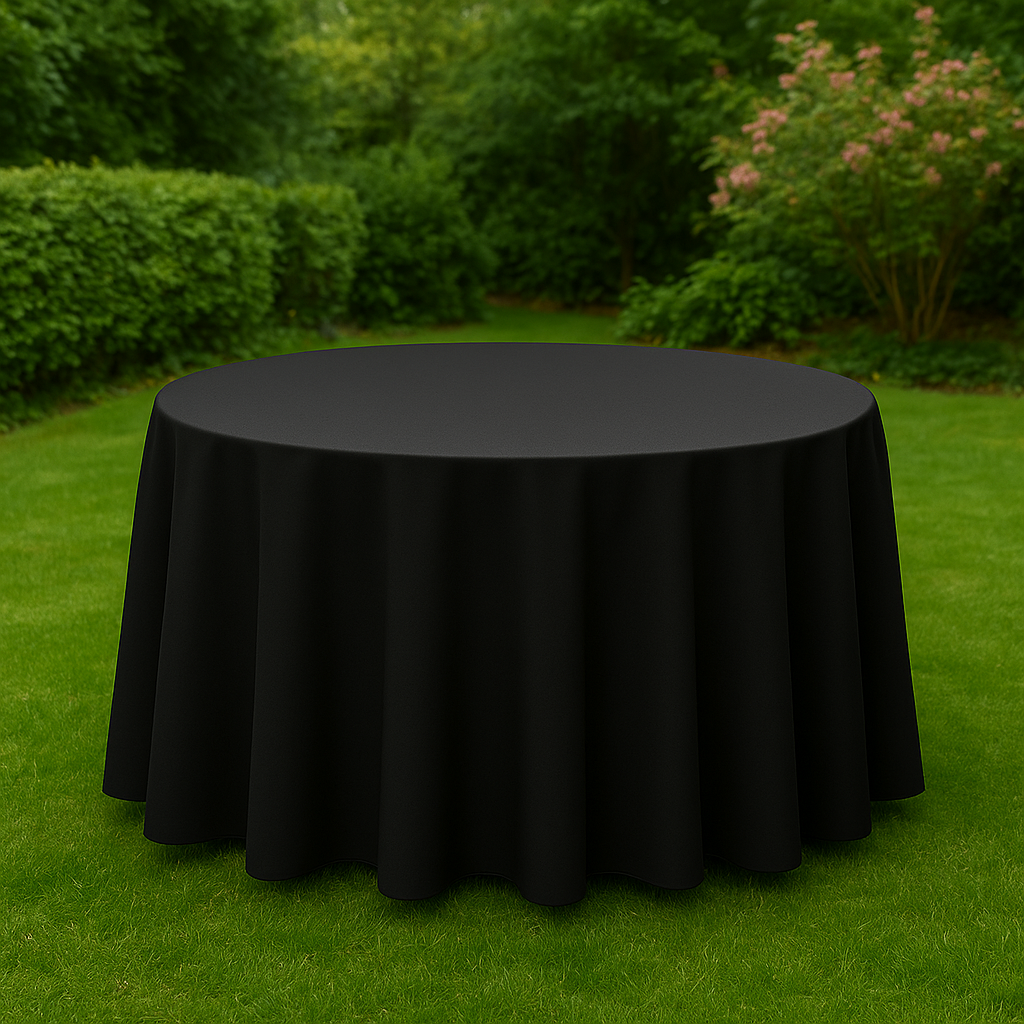 120 Inch Black Tablecloth Canada for Round Table