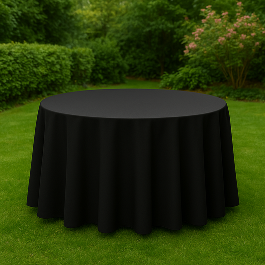 120 Inch Black Tablecloth Canada for Round Table