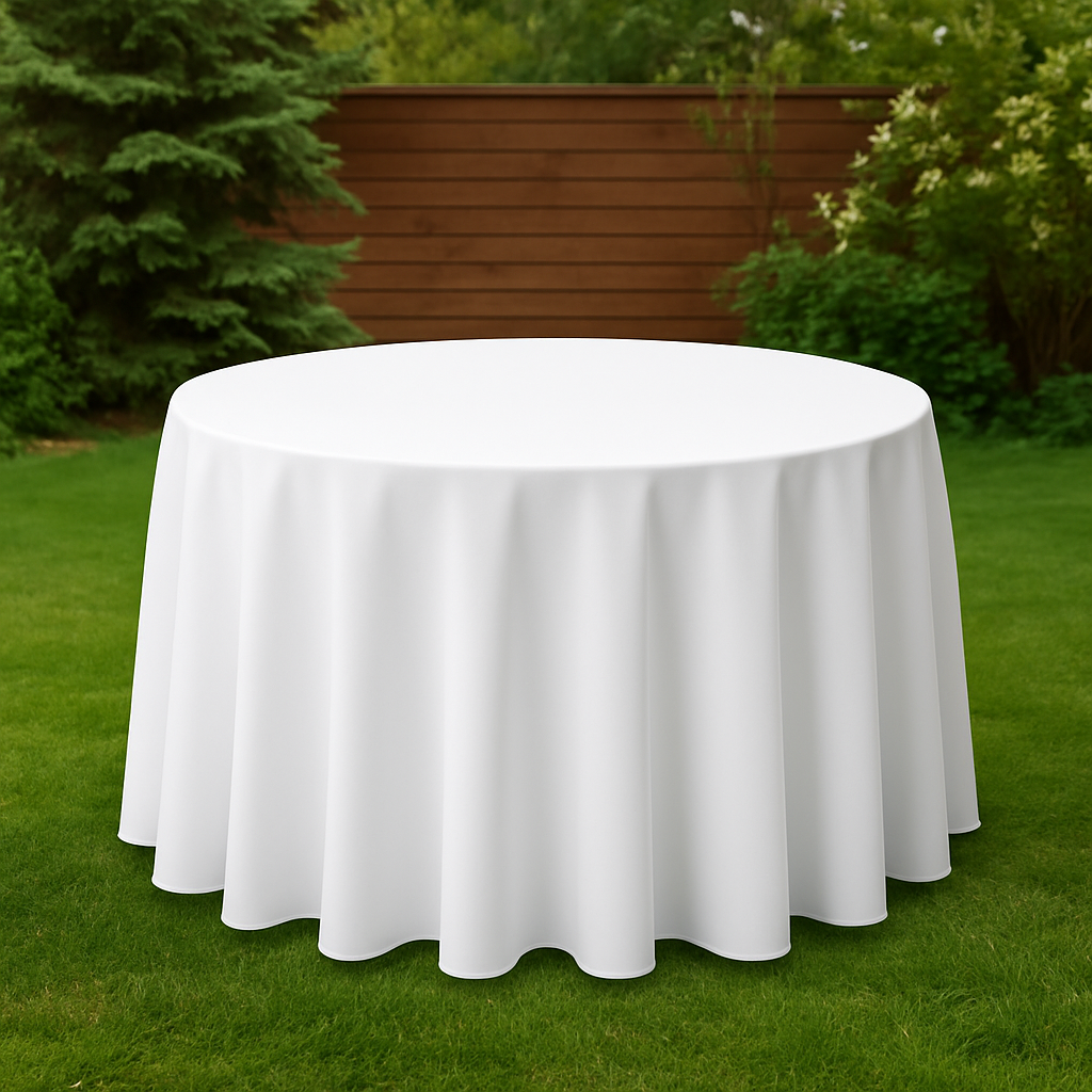 120 Inch White Tablecloth Canada for Round Table