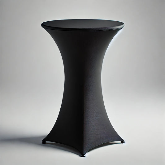 30” Black Cocktail Table Cover Rentals