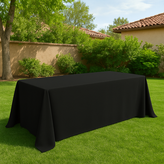 90x156 Inch Black Tablecloth Canada for 8 Ft Rectangle Table