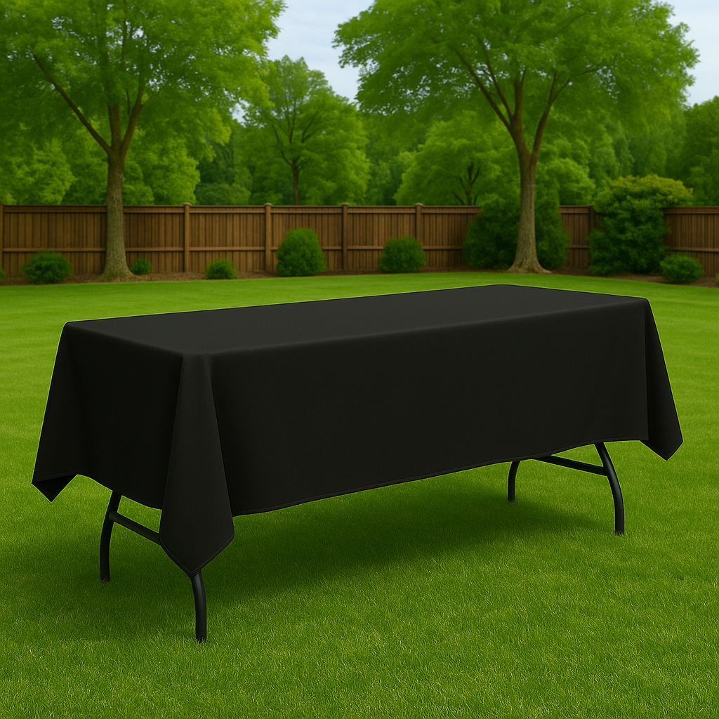 60x126 Inch Black Tablecloth Canada for 8 Ft Rectangle Table