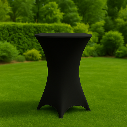 Black Cocktail Table Cover Rentals