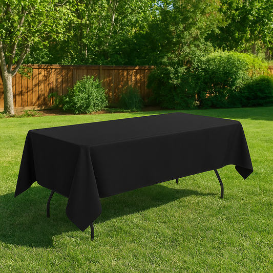 60x102 Inch Black Tablecloth Canada for 6 Ft Rectangle Table
