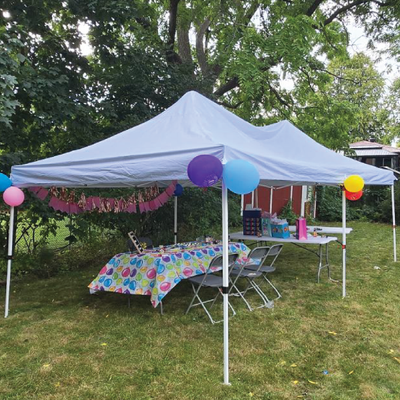 Party tent rental setup for birthday and family events in Toronto and GTA