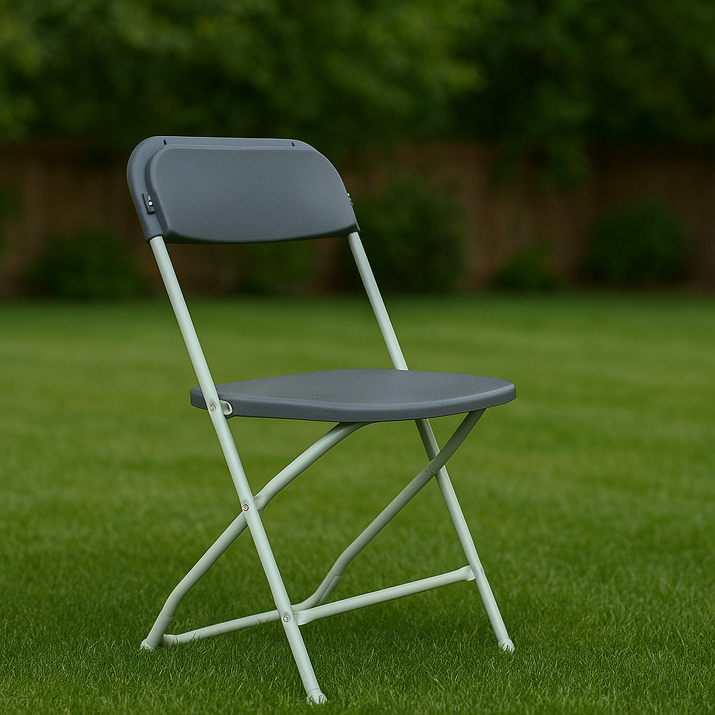 Grey Plastic Folding Chairs Rental