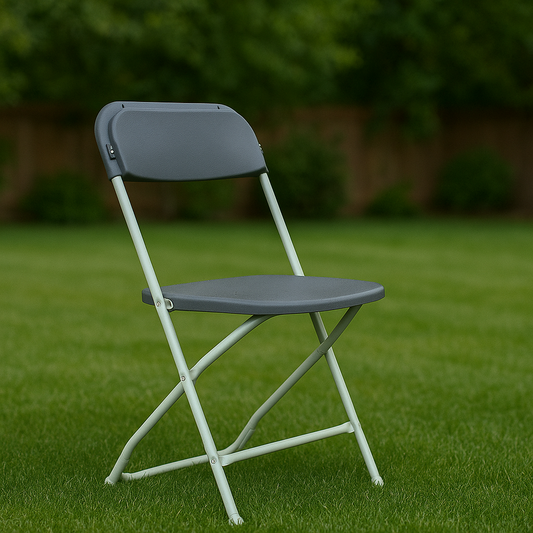 Grey Plastic Folding Chairs Rental