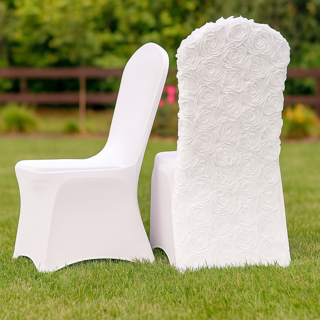 White Spandex Chair Covers Rental