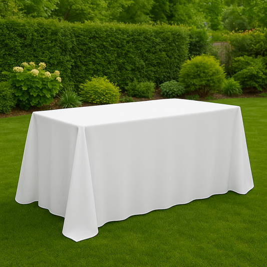 90x132 Inch White Tablecloth Canada for 6 Ft Rectangle Table